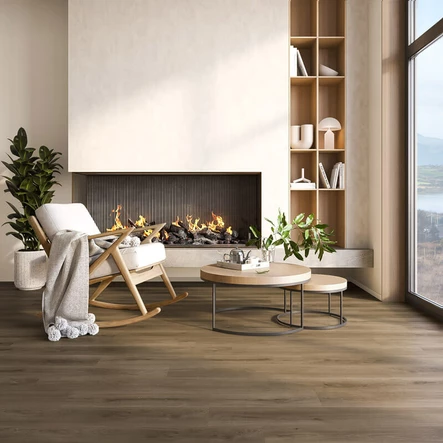 Tummanruskea vinyylilankku Premium Rigid Vinyl 7006 Pacific Oak takkah=
uoneessa - Vinyylilankut - 737006M - 2