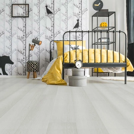 Valkoinen vinyylilankku makuuhuoneessa Nordic Design Vinyl 1001 Inari - Vinyylilankut - 651001-Nordic-DesM - 2